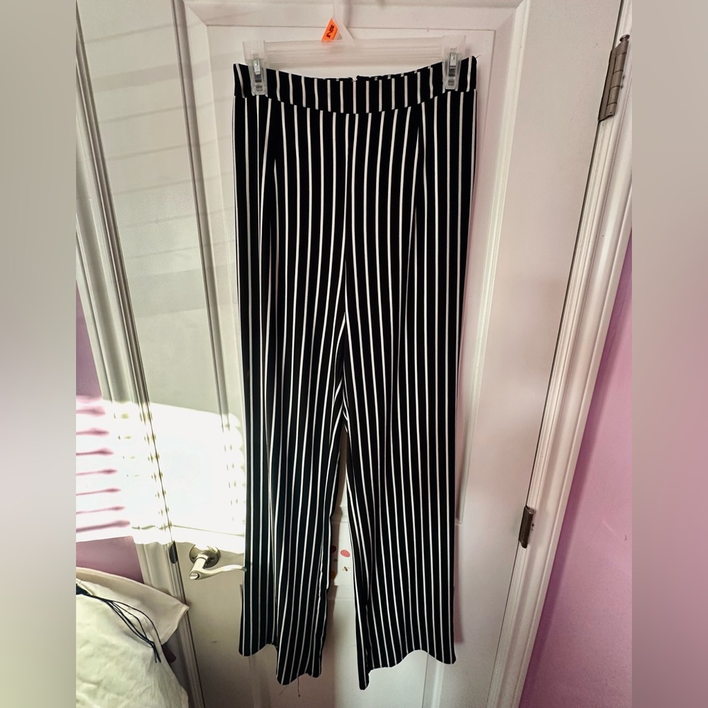 Black and White Striped Pants